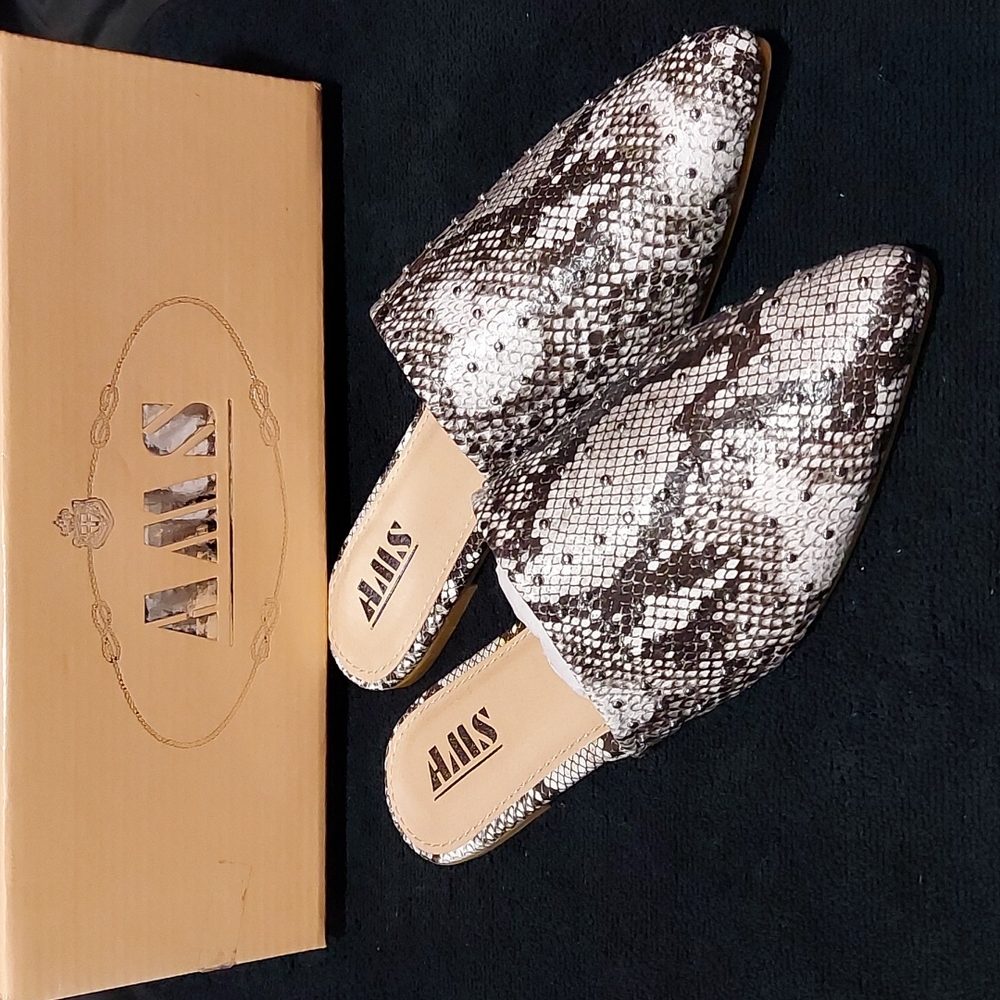 AMS ISABELLA-16 SNAKE MULE FLAT "Various Sizes"
